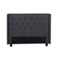 Milano Queen Bed Headboard – Charcoal Linen with Wingback Design