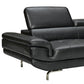 Vienna 5-Seater Black/Grey Leatherette Corner Sofa with Chaise
