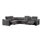 Haines Electric Recliner Sectional Sofa Storage Console L-Shaped Lounge liquorice Fabric Uph