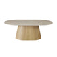 Astoria Coffee Table with Sintered Stone Top & Oak Veneer Pedestal Base
