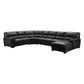 Hugo Luxurious Large Leatherette Corner Sofa 7 Seater with Chaise Black Colour