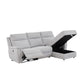 Loui Grey Fabric Electric Recliner Chaise Sofa with Storage
