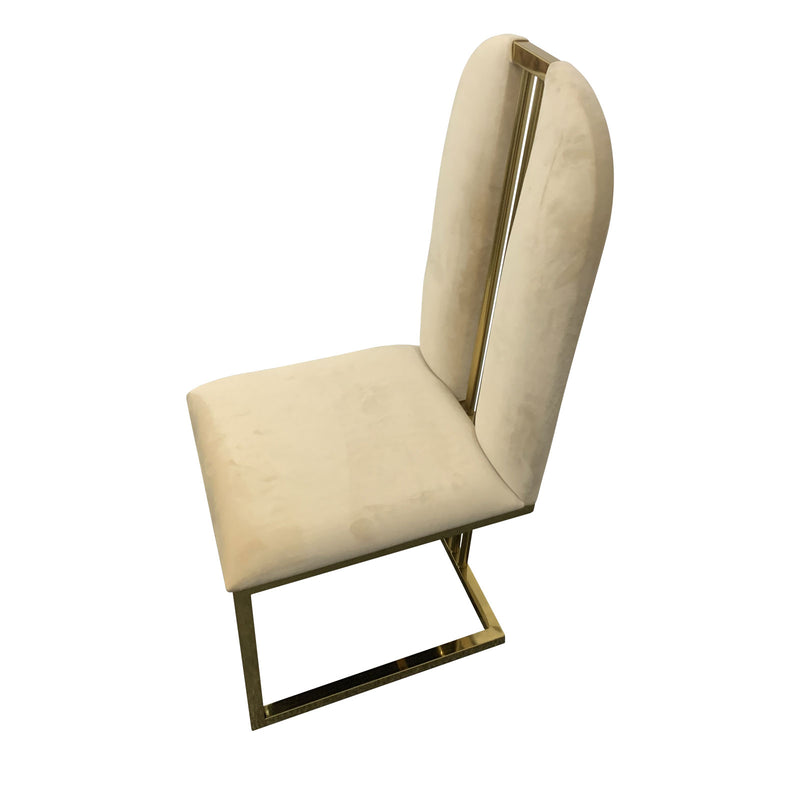 Fancy 2X Dining Chair Gold Frame Seat In Multiple Colour Fabric
