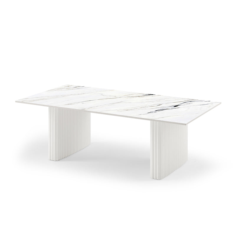 Scarlet Coffee Table Sintered Stone Top MDF Base High Gloss Paint