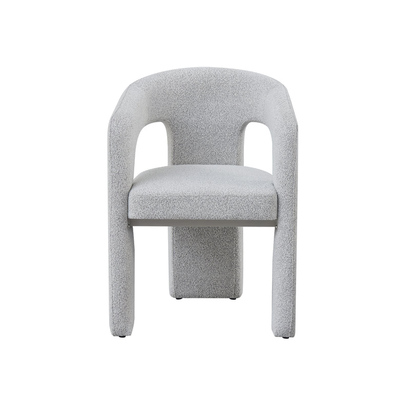 Zara Linen Dining Chair with Sculptural Curved Design in Grey