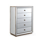 Germany MDF Silver Colour 5 Drawers Mirrored Work Tallboy