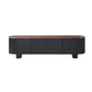 Nova TV Cabinet with Walnut Veneer Top & Black Fluted Finish