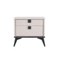 Maxwell Bedside Table MDF Particle Board with Melamine Finishing 2 Drawers Metal Handles & Legs