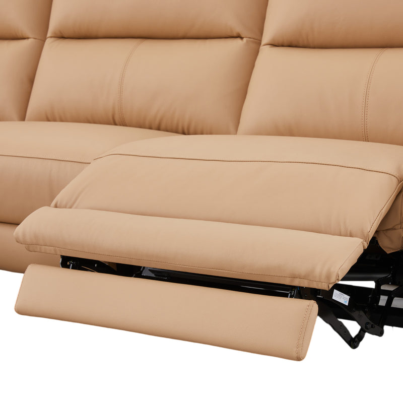 William Top Grain Leather Electric Recliner Chaise Sofa with Storage