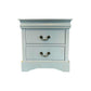 Spencer Solid Wooden White Colour Bedside Table with 2 Drawers