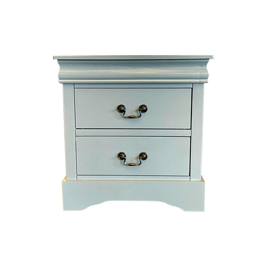 Spencer Solid Wooden Multiple Colour Bedside Table with 2 Drawers Metal Handles