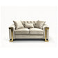 Juliette 2 Seater Velvet Sofa with Gold Trim – Beige