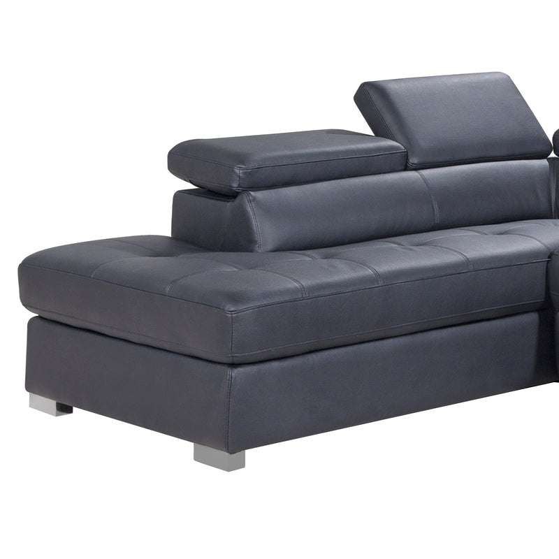 George Genuine Leather Recliner Chaise Sofa with Electric Headrest