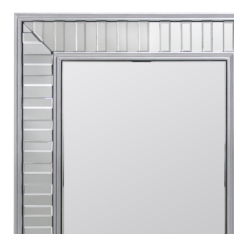 Contemporary Rectangular Wall Mirror Timeless Silver, Premium MDF & Glass