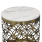 Troy Lamp Table with Faux Marble top Round Shape Electroplating Golden Base