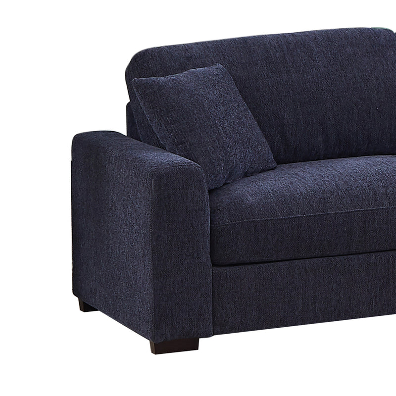 Orion Large Corner Sofa Premium Polyester Upholstery Fluffy Padded Seat Wooden Frame Rubber Wooden Legs Ottoman