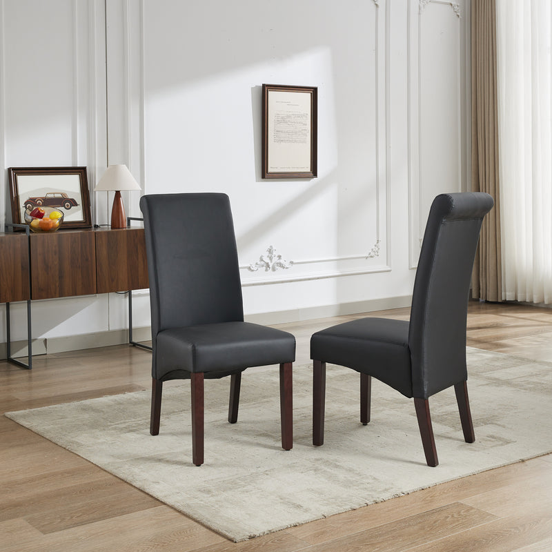Swiss 2x wooden Frame Leatherette Dining Chairs in Multiple Colour