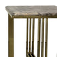 Daisy Square Shape with Faux Marble Top Lamp Table Electroplating Titanium Gold