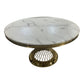 Diana Round Dining Table Stainless Spiral Golden Frame & Top Marble White