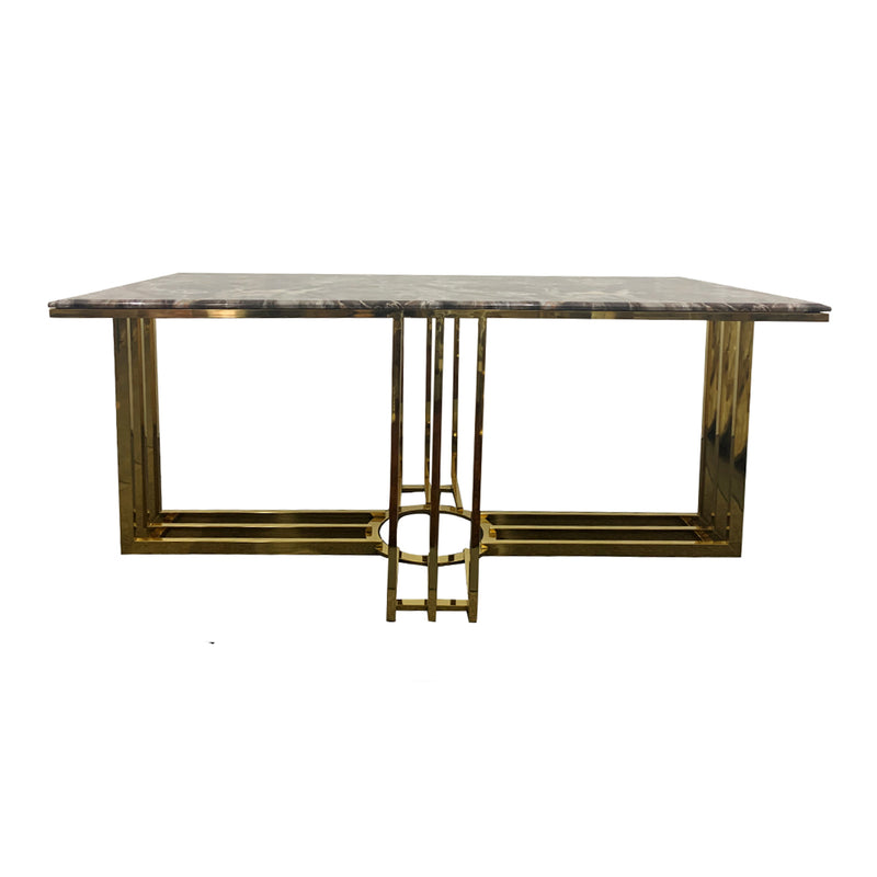 Daisy Stainless Gold Frame & Marble Top Dining Table