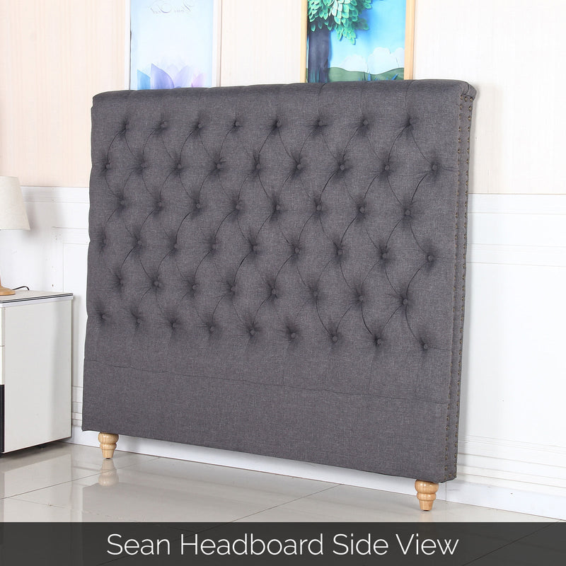 Sean Fabric Bed Headboard In French Provincial Design in Multiple Size and Colors