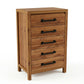 Toffee Timber Look Tallboy with 5 Drawers