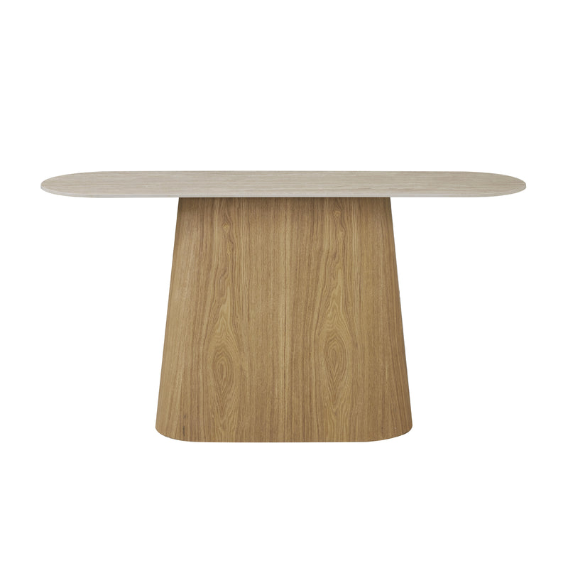 Astoria Hall Table with Sintered Stone Top & Oak Veneer Pedestal Base