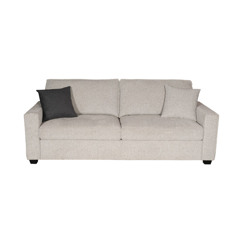 Milano 2 Seater Grey Sofa Set Polyester Fabric Multilayer Two Pillows Attached Individual Pocket Spring