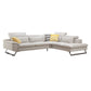 Marina 5 Seater Leatherette Corner Sofa with Chaise in Cream Colour