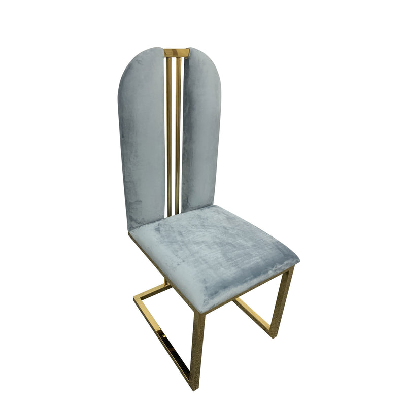 Fancy 2X Dining Chair Gold Frame Seat In Multiple Colour Fabric