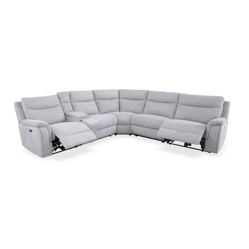 Harley Large Sectional Corner Modular Lounge Suite in Fabric with Electric Recliner