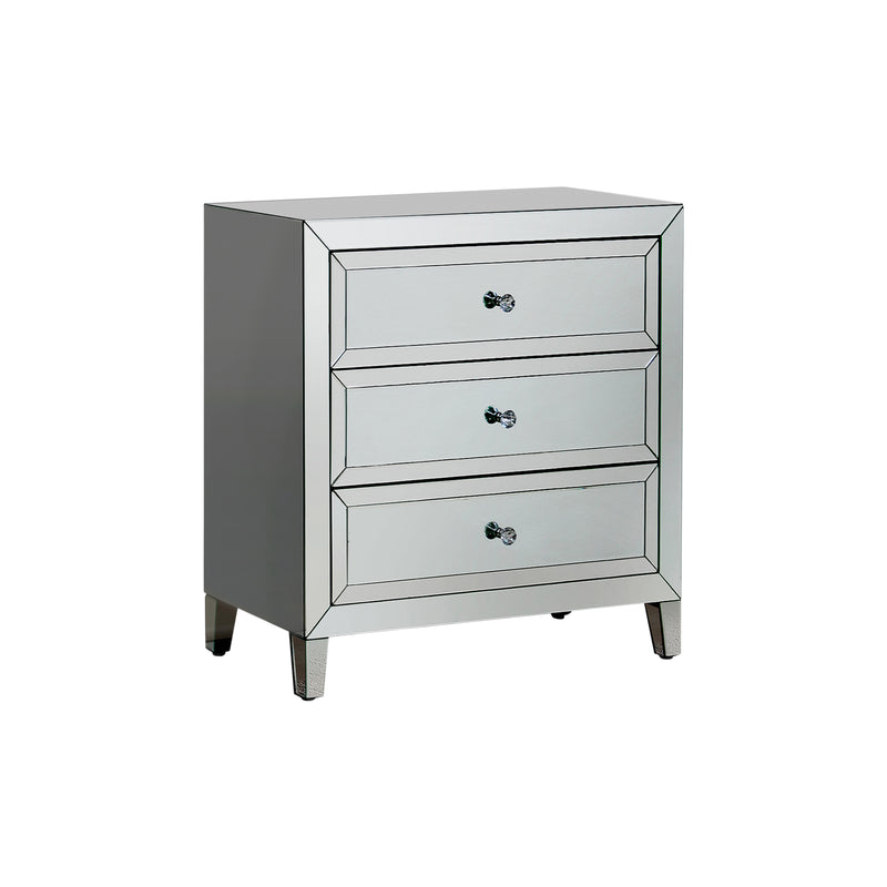 Camelia Dresser MDF Silver Mirror 3 Drawers Sparkling Handle