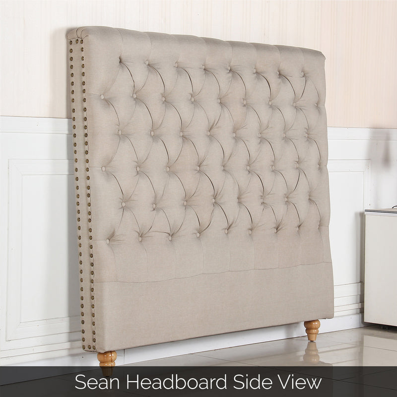 Sean Fabric Bed Headboard In French Provincial Design in Multiple Size and Colors