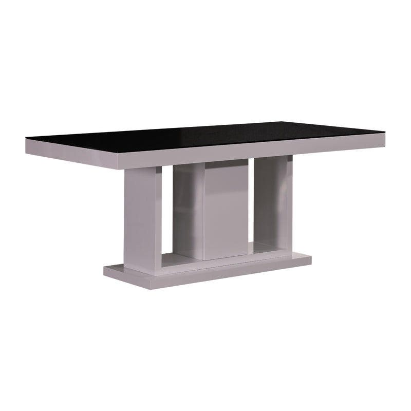 Espresso High Glossy Dining Table Combination of Black & White Colour