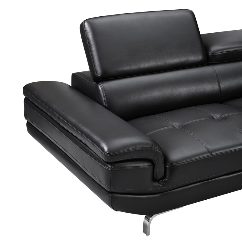 Vienna 5-Seater Grey Leatherette Corner Sofa with Chaise