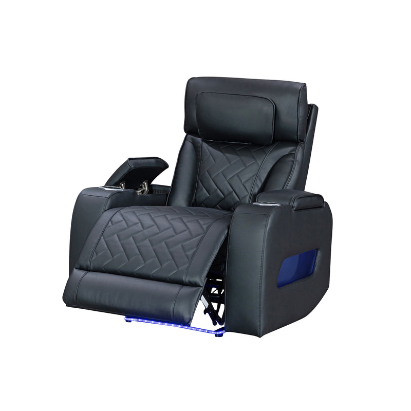 Drake 3+1+1 Seater Power Recliner Sofa Set with LED Light Wireless Charging & Storage Charging in Multiple Color