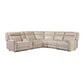 Berlin 5 Seater Sectional Leather Sofa Two Power Slide King Size Beige color Multifunctional Console