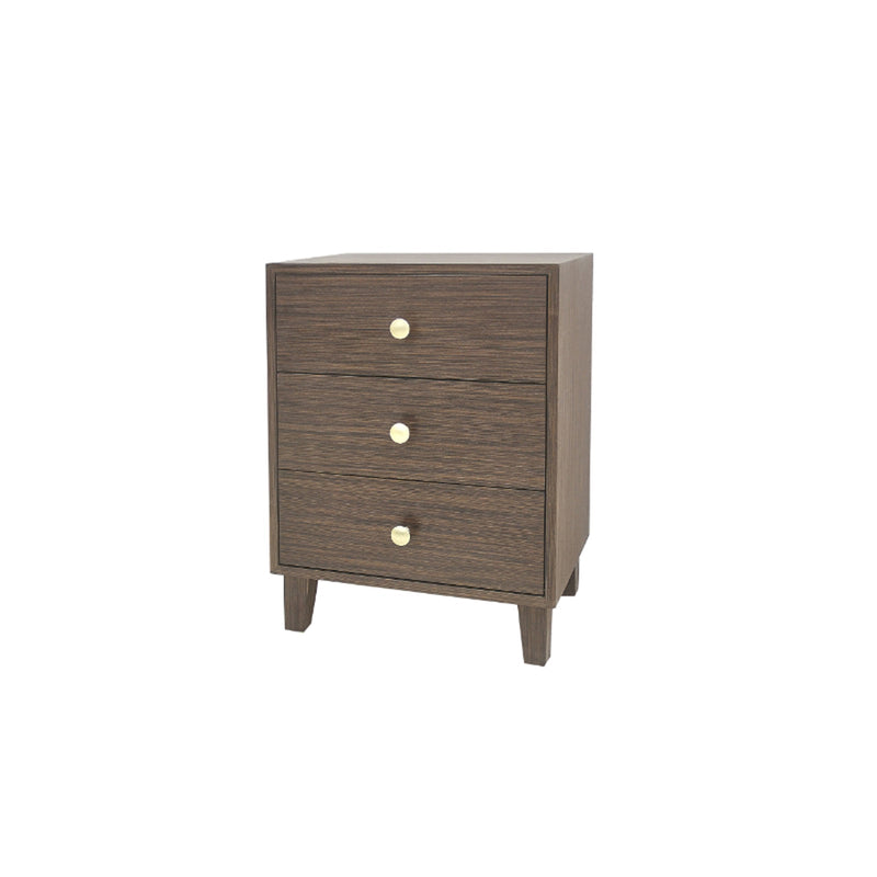 Apex Bedside Table MDF Veneer Board 2 Storage Drawers Metal Handles