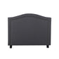 Carla Queen Charcoal Headboard with Curved Shape & Metal Studs