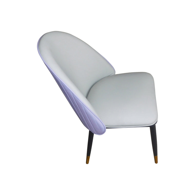 Shell 2X Dining Chairs Purple Colour Premium Leatherette Carbon Steel Frame Firm Support