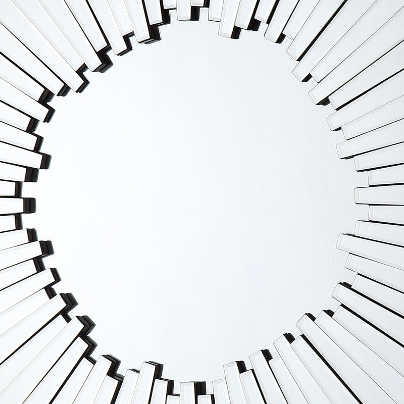 Dallas Wall Mirror Clear Image MDF Construction Round Shape Silver Colour