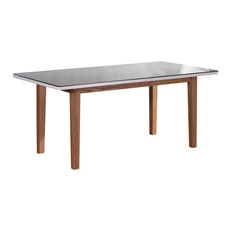 Galaxy Dining Table White Top High Glossy Finish Solid Wooden Base