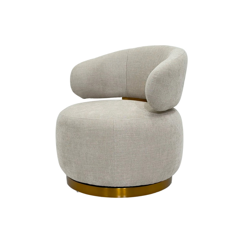 Ophelia Fabric Accent Chair Swivel Feature Stainless Steel Base