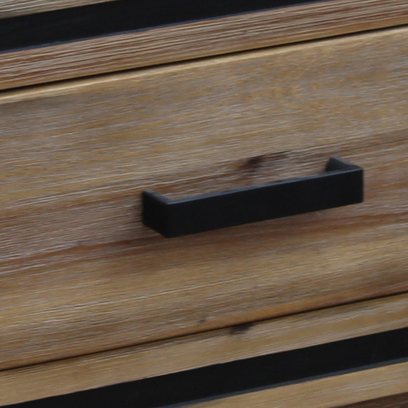 Seashore Square Shape Lamp Table in Solid Acacia Timber Silver Brush Colour