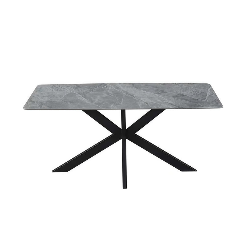 Kingsley Dining Table Rectangular Shape Powder Coated Iron Legs