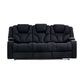 Arnold 3R+1R+1R Premium Rhino Fabric Electric Recliner Sofa with LED Features in Black