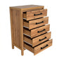 Toffee Timber Look Tallboy with 5 Drawers