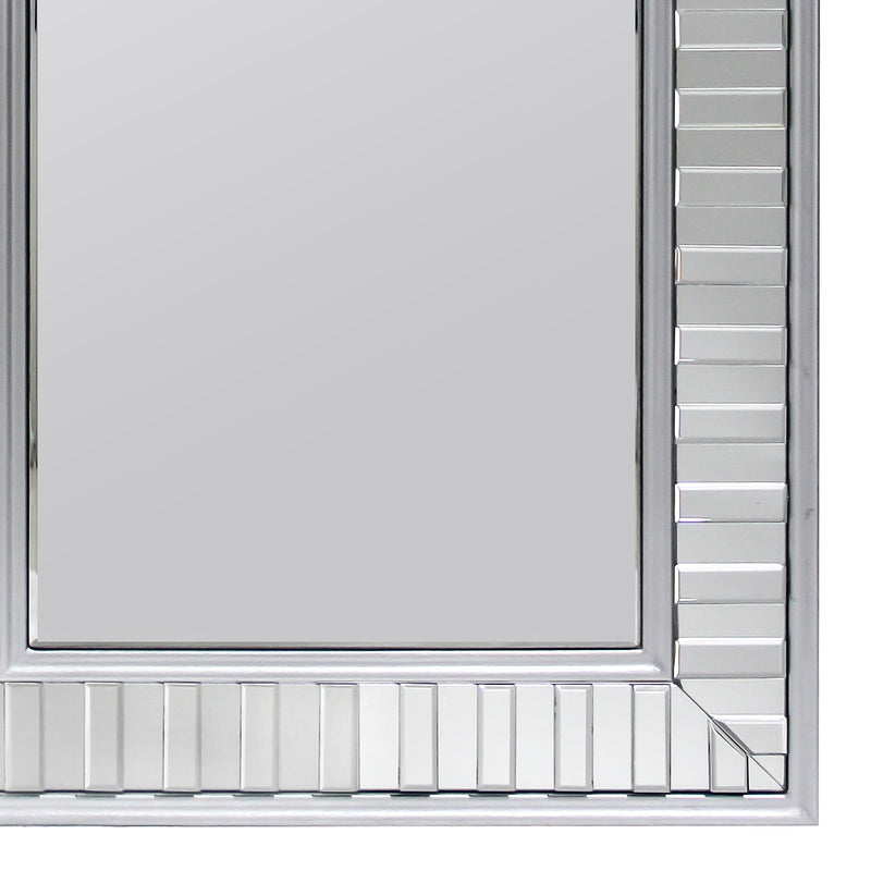 Contemporary Rectangular Wall Mirror Timeless Silver, Premium MDF & Glass