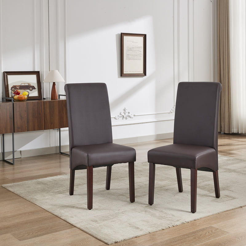 Swiss 2x wooden Frame Leatherette Dining Chairs in Multiple Colour