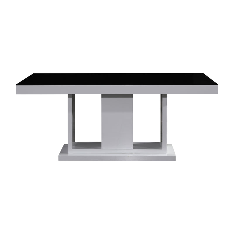 Espresso High Glossy Dining Table Combination of Black & White Colour